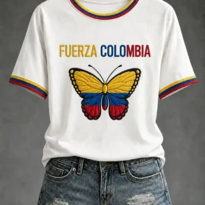 Women?s Fuerza Colombia Printed Casual T-Shirt v1