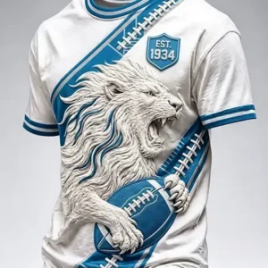 Men's Rugby Fan Lions Printed short sleeves t-shirt V3