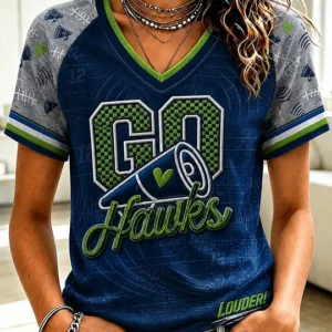 Women's Football Gameday Sporty Short-Sleeve T-Shirt v9