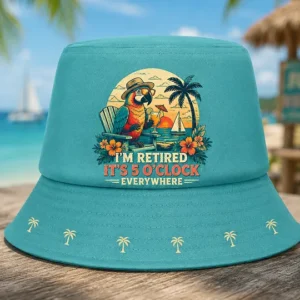 Unisex I'm Retired It's 5 O'clock Everywhere Parrot Print Casual Hat 8