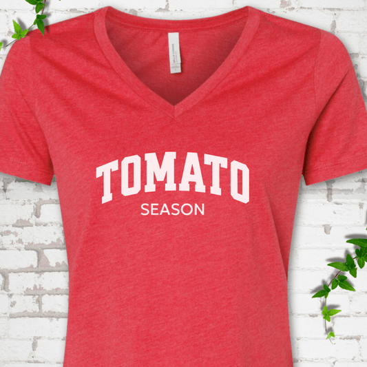 Tomato Season Tomato Season BC6405 Mockup Heather Red Tomato Season Tomato Season BC6405 Mockup Heather Red