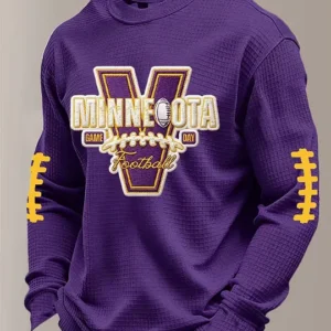 Men's Minnesota Football Print Waffle Long Sleeve T-Shirt