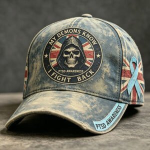 Unisex Retro UK PTSD Awareness Printed Hat