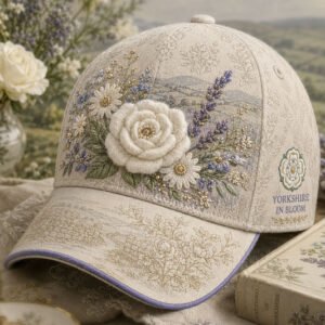 Unisex Yorkshire Pride White Roses Art Printed Hat 2